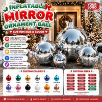Boule miroir argent boule gonflable boule de Noël ampoules gros ballons brillants boule holographique miroir sphère pour la décoration de Noël