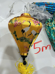 Vietnamese Silk Lantern Water Drop Shape Hanging Lantern 30cm Outdoor Festival Wedding Garden Decoration Fabric Lampshade - Product Image 2