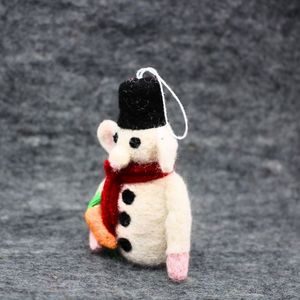 Handmade <b>Wool</b> Felt Christmas Ornament Mouse Hanging Tree Decoration Party Favor for Kids 3-6 Years Unisex - Product Image 2