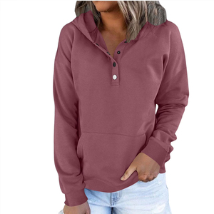 Sweat-shirt surdimensionné pour femme, couleur bordeaux, avec masque pour les yeux intégré et poche kangourou - Product Image 5