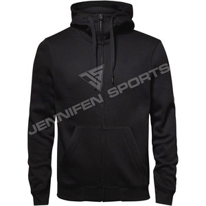 Sweat à capuche zippé de haute qualité 220g en coton/polyester, coupe oversize avec épaules tombantes et cordons, pour homme, séchage rapide, idéal hiver - Product Image 1