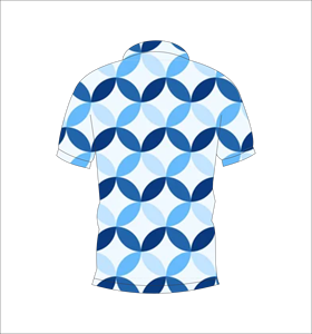 Polo pour homme bleu à motif géométrique ondulé, sublimation personnalisée, manches courtes, été, décontracté, respirant, léger, pour le golf - Product Image 5