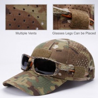 Casquette tactique d'extérieur, chapeau de pêche d'été avec protection solaire, pare-soleil pour l'alpinisme, chapeau en maille Ripstop avec fermeture auto-agrippante