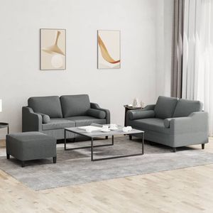 Ensemble de canapés en tissu gris foncé, durable, de taille moyenne, pour la décoration de la maison, canapés rectangulaires - Product Image 1
