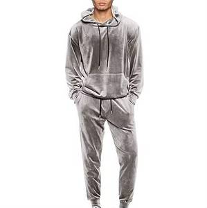 Conjunto deportivo de terciopelo para hombre, traje de jogging de 2 piezas, sudadera con cremallera, pantalones con bolsillos. - Product Image 6