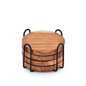 Premium Natural Wooden Coasters Set with Smooth Finish for Elegant Home Dining <b>Table</b> <b>Protection</b> and Modern Decor Styling - Product Image 3