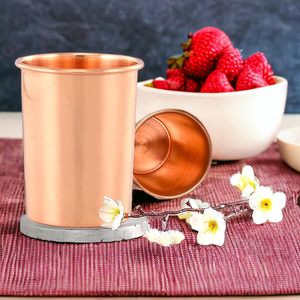 Antique Creations Plain Hammered Pure Copper Luxury Customizable Water <b>Tumbler</b> <b>Set</b> 4 Pcs 300ml Customized Packaging Home Dining - Product Image 1