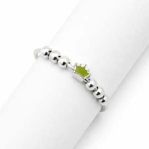 Bracelet jonc ouvert en argent sterling 925 avec breloque couronne rose perlée, poli miroir, bijoux fantaisie pour jeunes filles, idéal pour le quotidien, cadeau, fête - Product Image 2