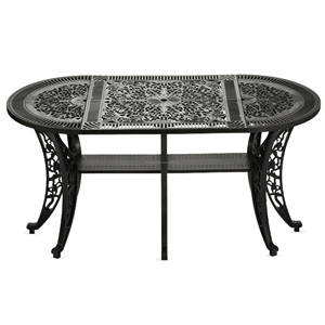 Plástico ovalado blanco 9 piezas Mesa jardín exterior patio muebles conjunto jardín conjunto exterior Patio comedor muebles de jardín - Product Image 6