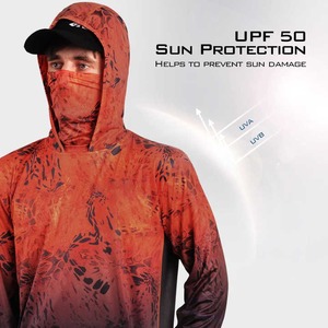 Camiseta Deportiva con Capucha para Pesca, Personalizable con Logotipo, Unisex, Impermeable, UPF 50, Antibacteriana, de Secado Rápido, Transpirable, Tallas Grandes - Product Image 2