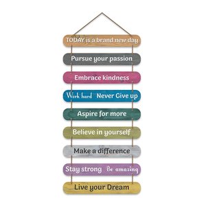 Décoration murale en bois avec citation positive, signe artistique inspirant rustique pour la maison et le bureau - Product Image 1