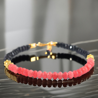 Bracelet HAYAAT GEMS unisexe en pierres précieuses brutes, perles facettées, plaqué or 10K et argent, rubis et spinelle noire, cadeau idéal