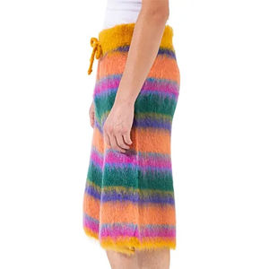 Pantalones Cortos de Mohair al por Mayor B2B, Diseño de Bloques de Color en Contraste, Estilo Urbano Moderno, Color Personalizado al por Mayor - Product Image 4