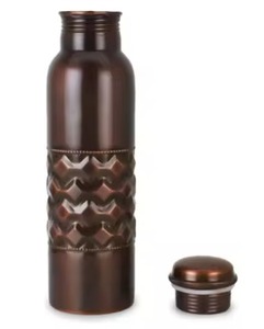 Traditional Style <b>Copper</b> <b>Drinking</b> <b>Bottle</b> Pure Water Storage for Gym Office Travel Health Use - Product Image 3