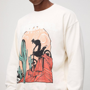 Men's Street Trend Crew Neck Sweatshirt Comfortable Custom Logo And Solid Color Washed Warm Winter Wear Long Sleeve - Product Image 6