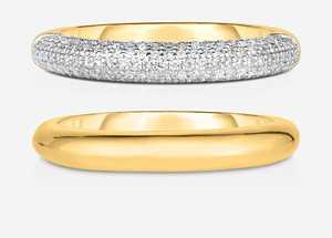 Anillo Apilable Minimalista con Diamantes Cultivados en Laboratorio, Anillos de Boda Sencillos y Delicados, Joyería Brillante de Oro Sólido de 14K y 18K - Product Image 3