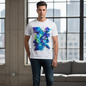 เสื้อยืดพิมพ์ลายพัฟฟ์สไตล์วินเทจแบบย้อมสีเอซิด สำหรับผู้ชาย ผ้าคอตตอนหนานุ่ม เสื้อยืดสตรีทแวร์สั่งทำพิเศษ พิมพ์ลายกราฟิกโฟม 3 มิติ - Product Image 4