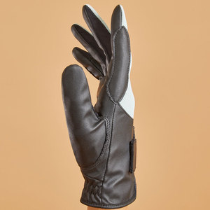 Wholesale Custom High Quality Leather Winter Fitness Outdoor Sport Equestrian Horse Riding Gloves Full <b>Finger</b> Adjustable Wrist - Product Image 3