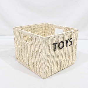 Sustainable <b>Square</b> Paper String Multifunctional Toy Storage <b>Basket</b> Hand-Woven Cube Organizer with Handles - Product Image 2