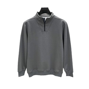 Spring Men's High-end Casual Solid Color <b>Top</b> 14 Zipper <b>Long</b> <b>Sleeved</b> Men's Hoodie New Loose Mock Neck Hoodie Sweatshirts - Product Image 1