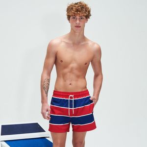 <b>Men's</b> Red Blue Striped Drawstring Quick Dry Beach Shorts Swim <b>Trunks</b> <b>Men</b>’s Quick-Dry Swim Shorts Wholesale OEM Factory Supplier - Product Image 2