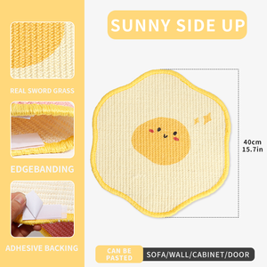 Floral Pattern Yellow Wall <b>Cat</b> Scratcher Cut Flora Pet Scratcher Sisal Scratch Pad Indoor <b>Cat</b> Clawing Toy Adhesive <b>Cat</b> Scratcher - Product Image 6