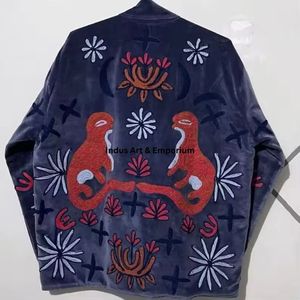 Chaqueta de algodón Suzani hecha a mano en India, chaqueta corta bordada a mano, abrigo unisex, chaqueta corta Suzani hecha a mano - Product Image 6
