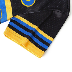 Maillot de baseball SGRHO noir, bleu roi et or, à rayures, à manches courtes, col en V, avec lettres grecques 1922, pour sororité, équipe universitaire et sports - Product Image 4