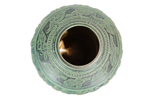 Traditional Design Drum Shape <b>Ceramic</b> Floor <b>Vase</b> Art Deco Design Imitative-antique Brown Chrysanthemum Patterns Home Decor - Product Image 3