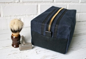 Unisex Custom Logo Canvas Leather Dopp Kit Travel Toiletry Bag Waterproof Shaving Cosmetic Wash Organizer <b>Case</b> LCTB-0059 - Product Image 2