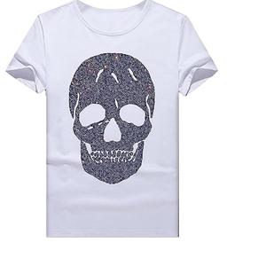 Men’s <b>Black</b> Rhinestone T-Shirt <b>Sparkly</b> Diamond Studded Streetwear Tee Casual Short Sleeve Fashion <b>Top</b> for Party and Night Out - Product Image 1