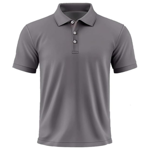 Polo respirant pour homme en coton, tissu décontracté, toucher doux, col côtelé, trois boutons, vêtement confortable pour tous les jours - Product Image 6