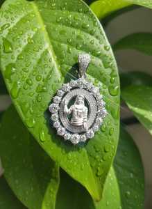 Pendentif religieux en moissanite sertie de pierres, visage de Jésus sur plaque ronde, en argent sterling 925, bijoux fins, pendentifs et breloques - Product Image 6