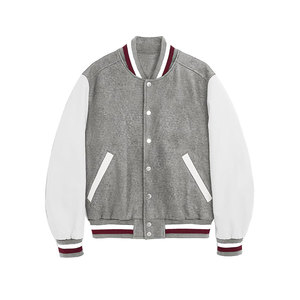 Veste universitaire de haute qualité en gros pour hommes, broderie chenille, manches en cuir, veste universitaire personnalisée de style baseball - Product Image 1