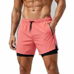 Shorts utilitaires pour hommes, séchage rapide, poche zippée, légers, pour le fitness, fabricant OEM en gros - Product Image 1