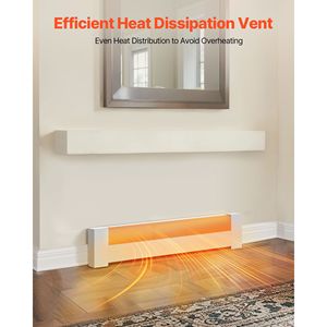 Copertura Anteriore per Unità di Riscaldamento Elettrico in Acciaio Resistente da 3 Piedi Serie Basic per Miglioramenti Domestici, Coperture per Radiatori a Battiscopa Serie Basic - Product Image 6