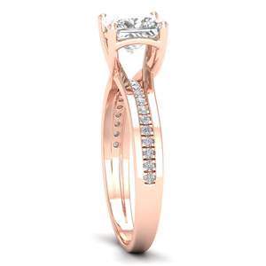 Anillo de compromiso solitario REYES hecho a medida en plata de ley 925 con corte princesa y moissanita de 1.4 quilates para mujer, joyería de boda - Product Image 3