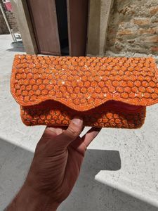 Bolso Rectangular ALI FASHION ART Hecho a Mano con Cuentas y Bordado Floral, con Cierre, Base de Poliéster, para Viajes y Fiestas - Product Image 1