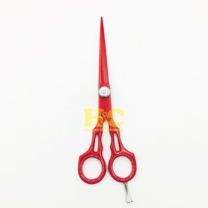 Ciseaux de Barbier Rouge en Acier Inoxydable, Kit d'Outils de Coiffure Professionnel à Pointe Droite Tranchante, Durables – Meilleures Ventes - Product Image 5