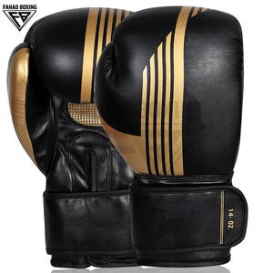 Guantes de Boxeo de Última Generación para Adultos, Estilo Negro y Dorado, para Competencia de Combate, Personalización a Precio de Fábrica - Product Image 1