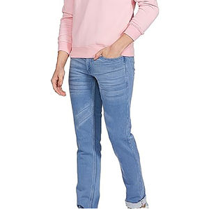 Pantalones Vaqueros de Mezclilla para Hombre, Diseño Informal, Cintura Alta, Color Azul, 100% Algodón, Transpirables, Personalizados - Product Image 1