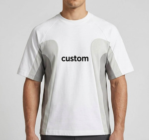 Camiseta Personalizada de Manga Corta para Hombre, Corte Regular, Cuello Redondo, Ribete en Contraste, Estampado de Letras, Ropa Deportiva Informal - Product Image 2