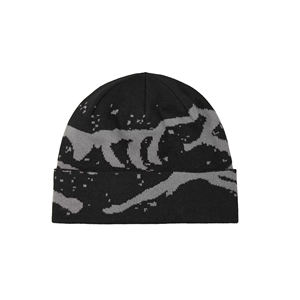 High Quality Winter slouchy custom sublimation Printed Log Street wear kit Beanie Hat <b>Cap</b> winter Warm Waffle beanie hat <b>caps</b> - Product Image 6