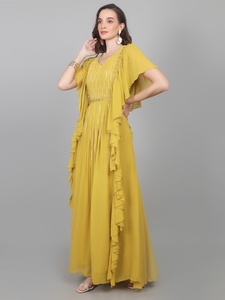 Robe de soirée pour femme, nouvelle collection, qualité supérieure, 1 pièce, avec volants, disponible au prix de gros auprès de l'exportateur - Product Image 4