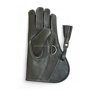 Guantes de cuero de ciervo de cetrería doble de 30cm de calidad superior, equipo de acrílico de estilo liso para exteriores, guantes Hawking - Product Image 1