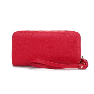 Portefeuille-bracelet en cuir véritable pour femme Mia K avec motif floral, élégant sac à bandoulière par Ellie - Product Image 4