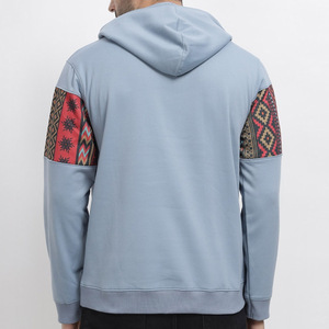 Sweat-shirt à capuche pour homme, couleur unie, en molleton, coupe classique, style décontracté, automne, tricoté, manches longues, bleu - Product Image 1