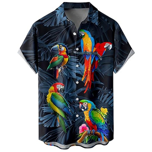 เสื้อชายหาดผู้ชายน้ำหนักเบาพิมพ์ลายดอกไม้ฮาวายลำลองแขนสั้นสำหรับวันหยุดฤดูร้อน - Product Image 5