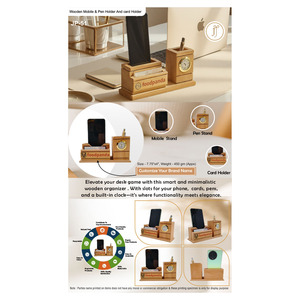 Elegante Portalápices de Madera Personalizado con Impresión - para el Día de la Madre y el Día del Padre - Product Image 5
