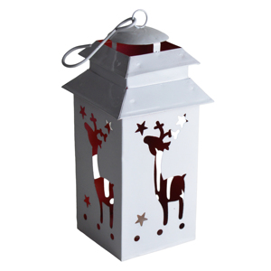 Festive Iron Square Design Durable & Eco-Friendly T-light Candle Holder <b>Lanterns</b> for Indoor Christmas Decor - Product Image 1